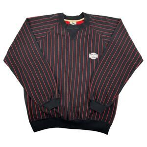 Vintage 80s men's small‎ black red Pinstripe PUMA Athletic crewneck sweatshirt